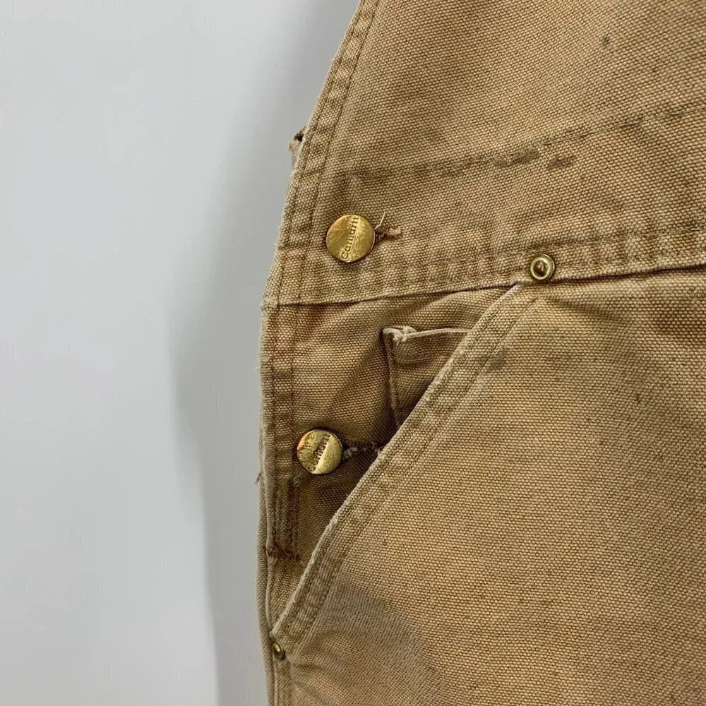 Carhartt Men's Vintage Relaxed Fit Duck Bib Made in USA Double Overalls SZ 44x30 - Picture 7 of 16